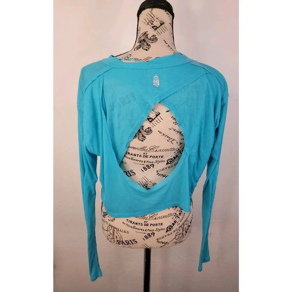 Free People Movement Long Sleeve Infinitee Tee Sz S Aquafur